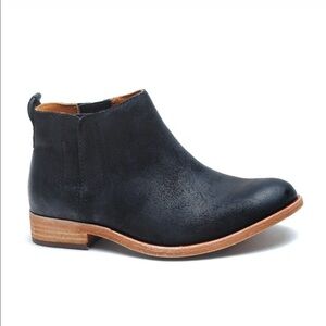 Kork-Ease Velma black suede booties Slip on flat heel